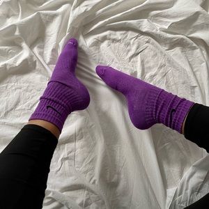Custom dyed purple Nike socks